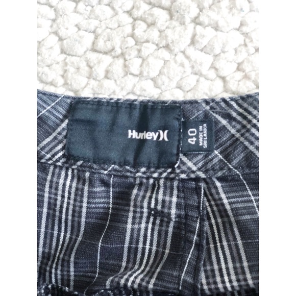 Hurley Mens Plaid Flat Front Trouser Shorts with Pockets - Picture 3 of 5